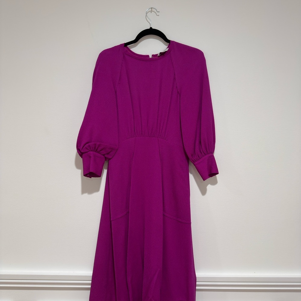 Chic Magenta Long Sleeve Dress